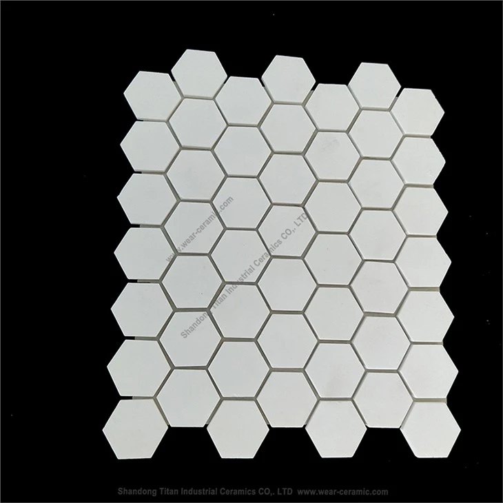 Dense Alumina 92% 95%Alumina Ceramic Hexagonal Tile Mat