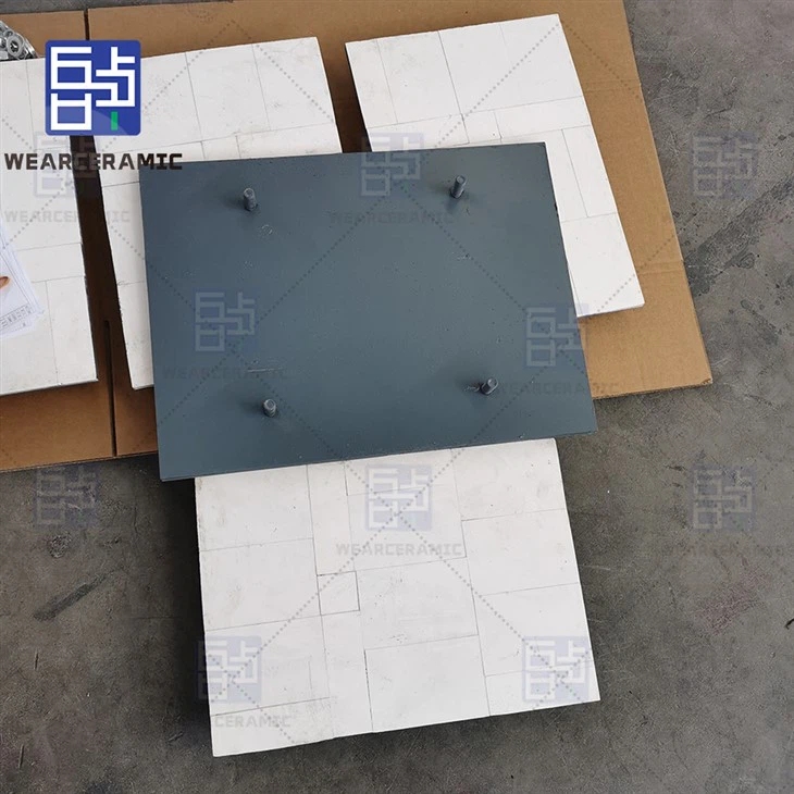 Rubber backed alumina ceramic composite plate