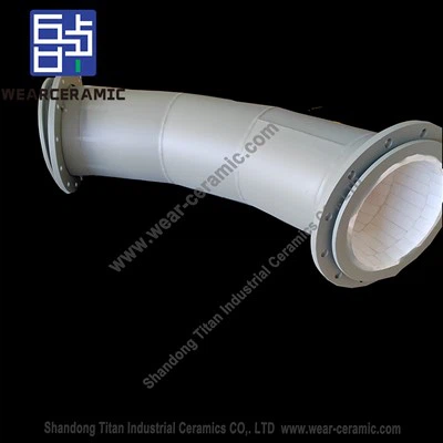 Ceramic Lined Pipe Elbows With Adhesive and Metal
